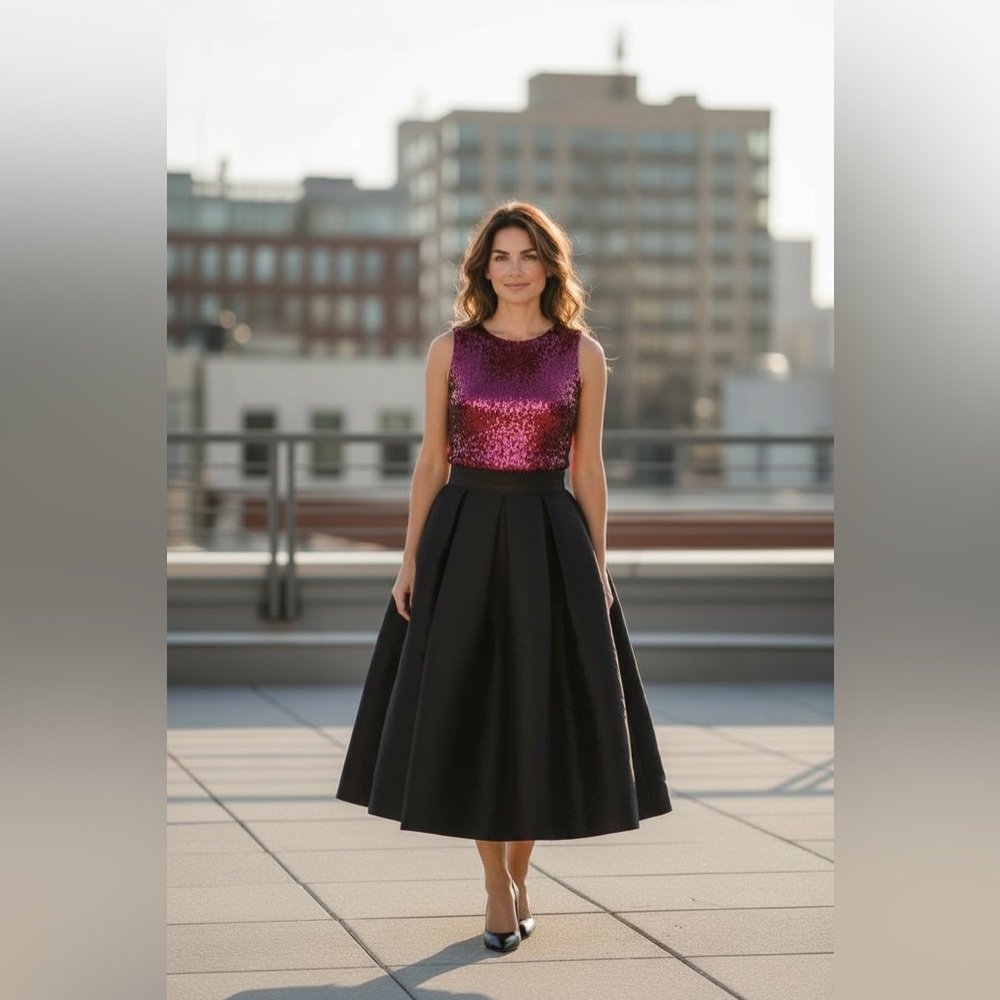 AZBRO 💕💋Chic Black A-Line Skirt